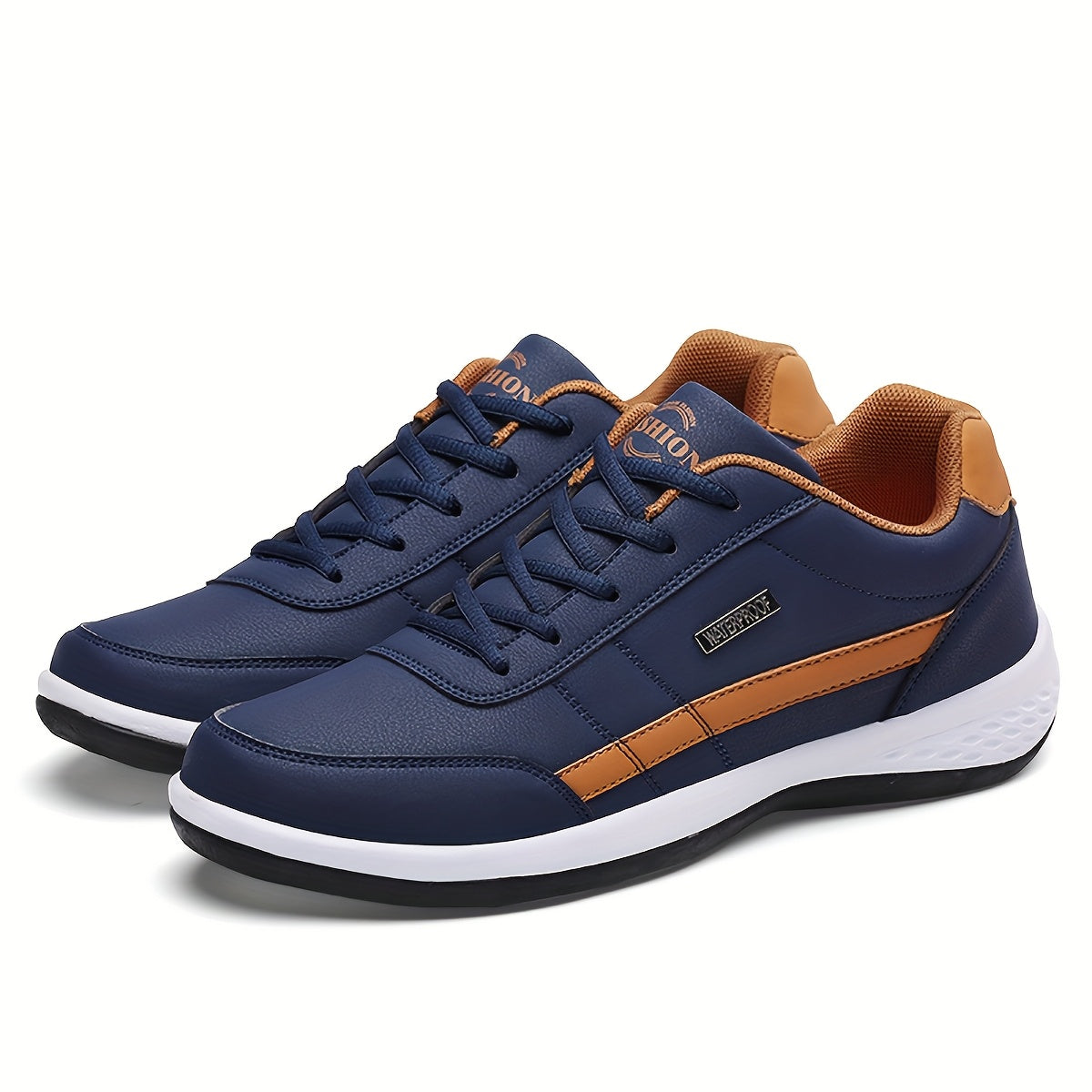 Men's Sporty Casual Sneakers - Durable PU Upper & Slip-Resistant MD Sole, Breathable Fabric Lining, Low-Top Lace-Up Design for Hiking, Running, Daily Wear - All-Season Comfortable Outdoor & Casual Shoes, Sleek Shoe Design, Se