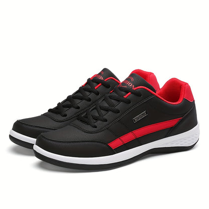 Men's Sporty Casual Sneakers - Durable PU Upper & Slip-Resistant MD Sole, Breathable Fabric Lining, Low-Top Lace-Up Design for Hiking, Running, Daily Wear - All-Season Comfortable Outdoor & Casual Shoes, Sleek Shoe Design, Se