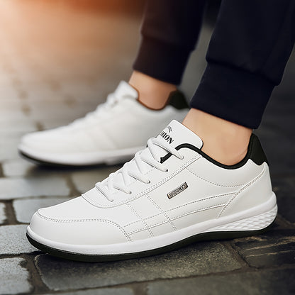 Men's Sporty Casual Sneakers - Durable PU Upper & Slip-Resistant MD Sole, Breathable Fabric Lining, Low-Top Lace-Up Design for Hiking, Running, Daily Wear - All-Season Comfortable Outdoor & Casual Shoes, Sleek Shoe Design, Se
