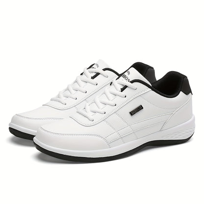 Men's Sporty Casual Sneakers - Durable PU Upper & Slip-Resistant MD Sole, Breathable Fabric Lining, Low-Top Lace-Up Design for Hiking, Running, Daily Wear - All-Season Comfortable Outdoor & Casual Shoes, Sleek Shoe Design, Se